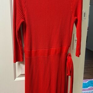 🔥 Lane Bryant Red Ribbed Knit Dress – Size 14/16 🔥